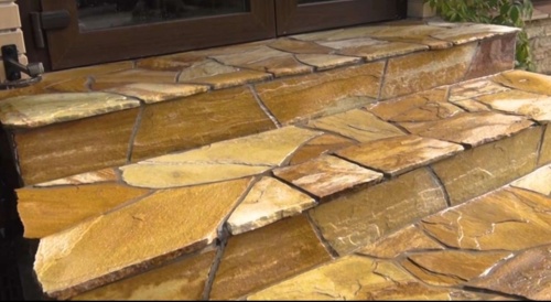 Плитняк златолит жёлтый золотистый для отмостки купить в Красноуральске